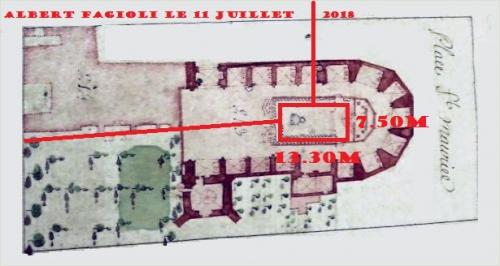 L'emplacement de la crypte et des départs de souterrains de la Cathédrale de Mirepoix, le mercredi 11 juillet 2018 (Albert Fagioli)