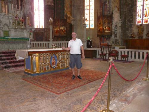 Visite dans la Cathédrale de Mirepoix,en Ariège,  mercredi 11 juillet 2018. (Albert Fagioli)