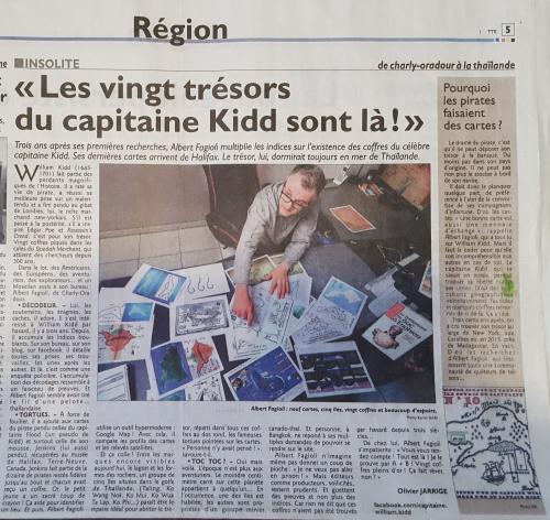 Le Républicain Lorrain, "Les vingt trésors du capitaine Kidd sont là", 15 février 2018. (Olivier Jarrige) (Page 2)