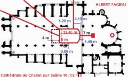 Localisation de la crypte et les souterrains de la cathédrale Saint-Vincent de Chalon sur Saône, le lundi 18 février 2019. (Albert Fagioli)