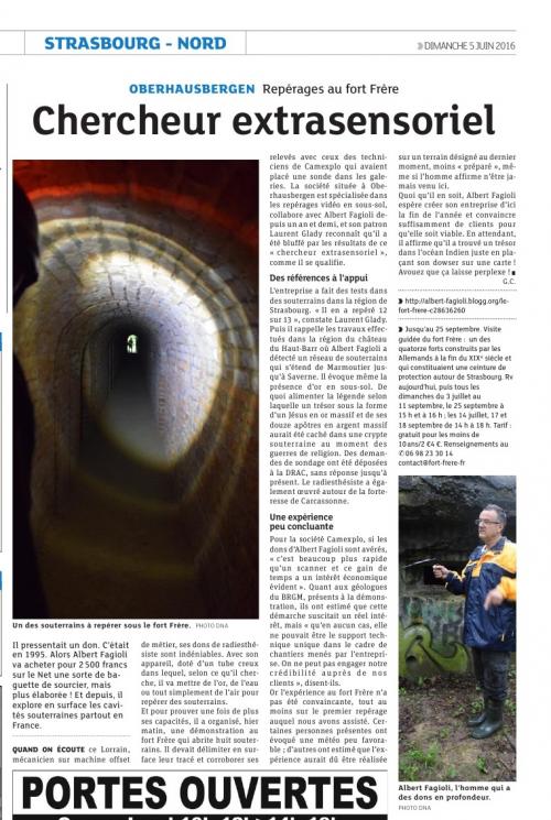 Chercheur extrasensoriel , Oberhausbergen, repérage au Fort-Frère, le 5 juin 2016. (Gilles Chavanel)