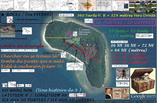 La découverte du trésor du capitaine William Kidd sur KO WANG NOK, emplacement marqué d’une flèche. (Photo Google Earth) (Albert Fagioli)
