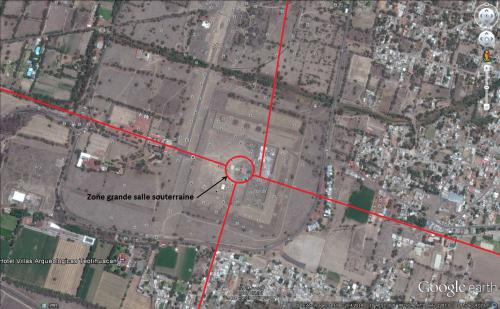 Le Temple de Quetzalcoalt, à Teotihuacan (ou Temple du Serpent à Plumes), les souterrains et salles sous le Temple, le 04/11/14. (Albert Fagioli) (Photo Google Earth) (Page 2)