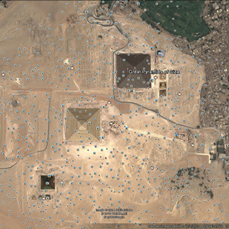 Les pyramides d'Egypte et le Sphinx. (Photo Google Earth)(Albert  Fagioli)