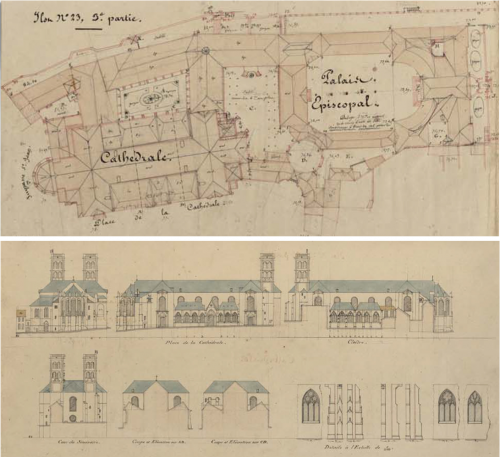 La Cathédrale de Verdun et son Palais Episcopal, photo archive, Bibliothèque de Verdun.