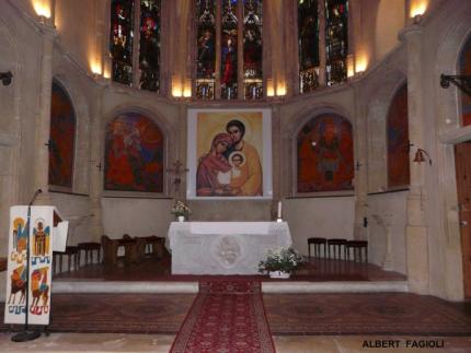 L'église de Manom, jeudi 14 janvier 2010. (Serge Philippi, curé de Thionville et de Manom) (Albert Fagioli)