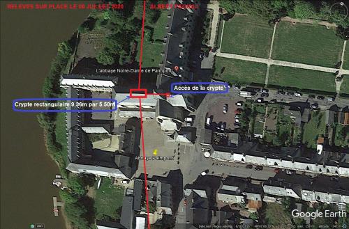 Abbaye de Notre-Dame de Paimpont, 9 juillet 2020, crypte et souterrains. (Albert FAGIOLI) (Photo Google Earth) (Page 2)