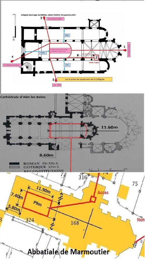 La Collégiale de Marsal, la Cathédrale d'Alet-les-Bains et Abbatiale de Marmoutier. (albert Fagioli)