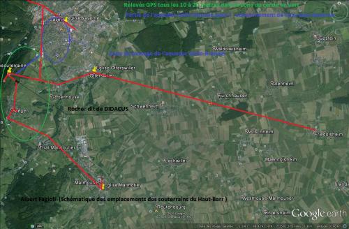 La schématique des emplacements des souterrains du Haut-Barr. (Albert Fagioli)