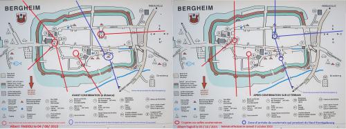 Les relevés à distance puis sur le terrain dans le village de Bergheim.( Albert Fagioli)