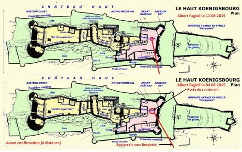 L'emplacement du souterrain qui sort de l'enceinte du château du Haut-Koenigsbourg. (Albert Fagioli) (Page 1)