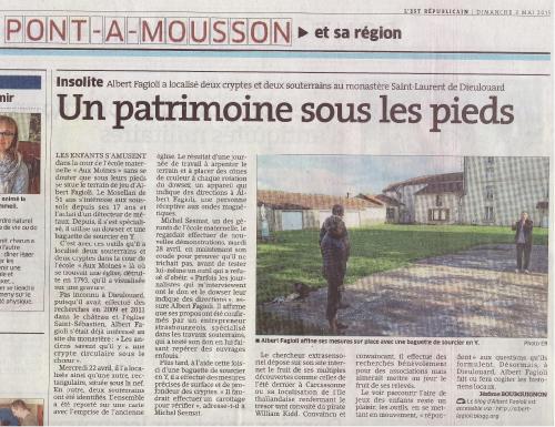 Un patrimoine sous les pieds, monastère de Saint-Laurent de Dieulouard, Est Républicain. (Jérôme BOURGUIGNON) (Page 2)